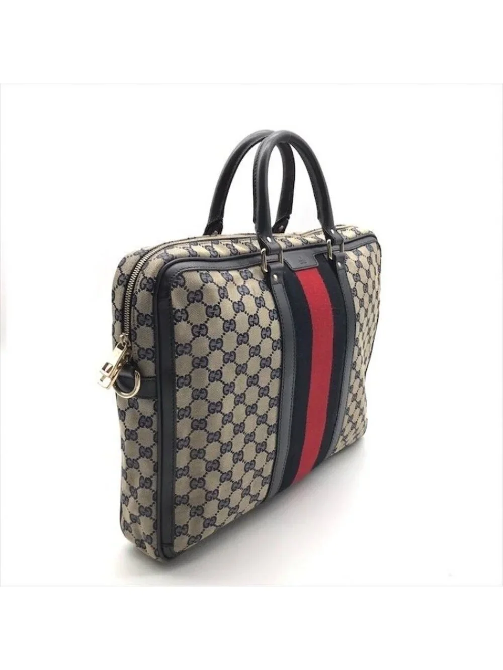 Gucci GG Canvas Business Bag 2-Way Bag Sherry Line Navy Bag
